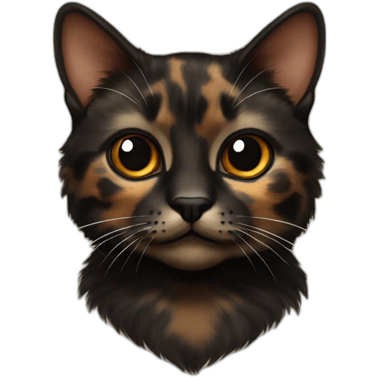 tortoiseshell Cat Black brown without white emoji