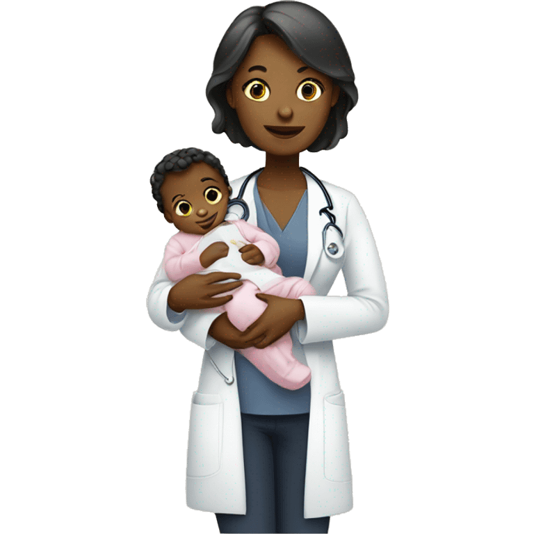 woman-doctor-with-baby emoji