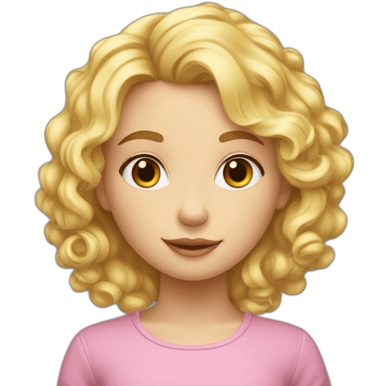 Petite fille cheveux blonds bouclés  emoji