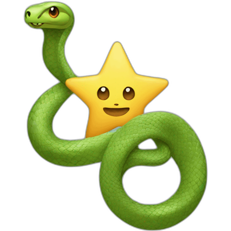 snake wrapped around star emoji