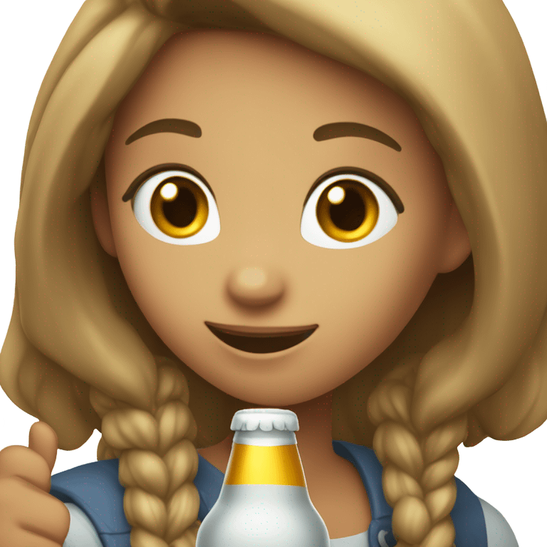 Girl drinking beer emoji