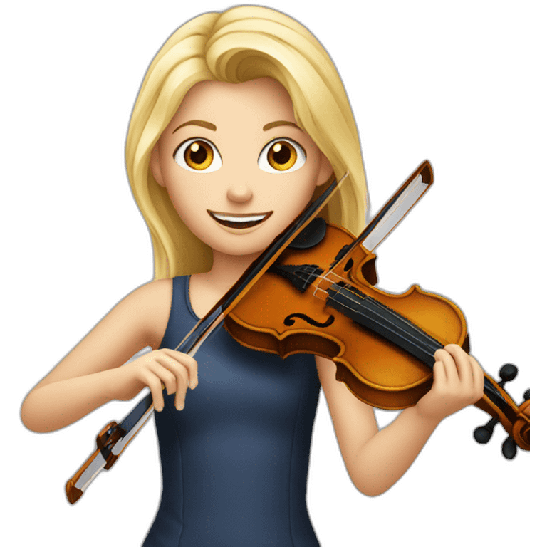 blond girl playing a violin emoji