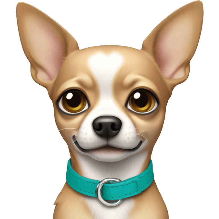 Full size tan chihuahua with teal collar emoji