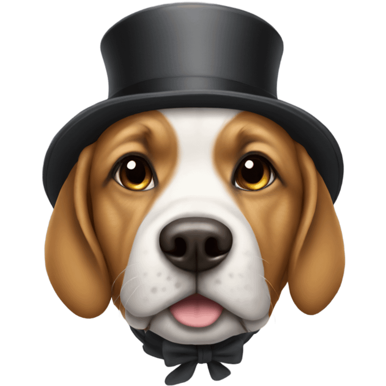 Dog wearing a hoodie with a top hat  emoji