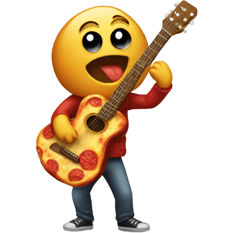 Pizza playing guitar  emoji