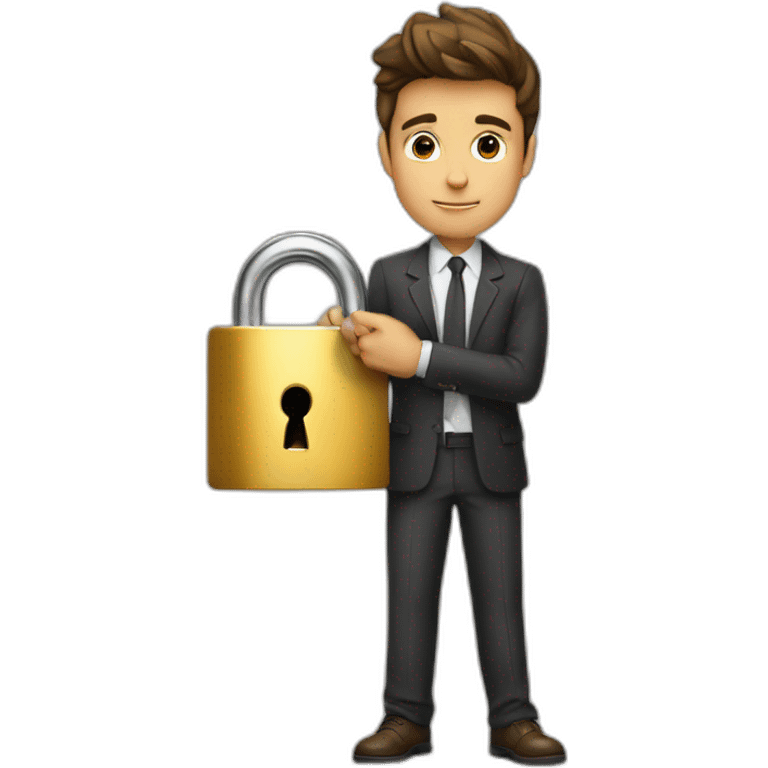 Classy young man struggling to get a key into a lock emoji