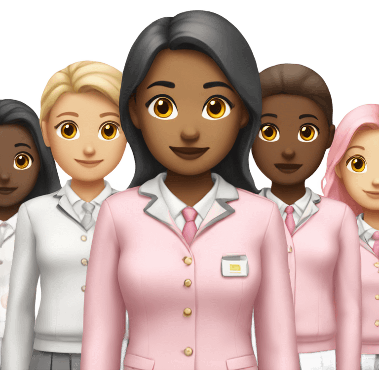 white and pastel pink school uniforms, just the clothes  emoji