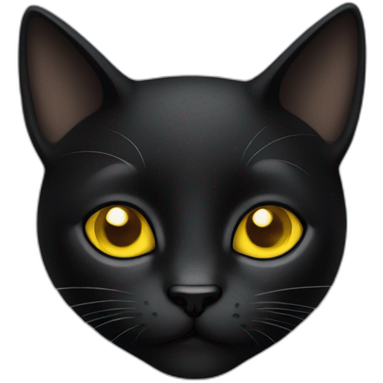 Black cat with yellow eyes emoji