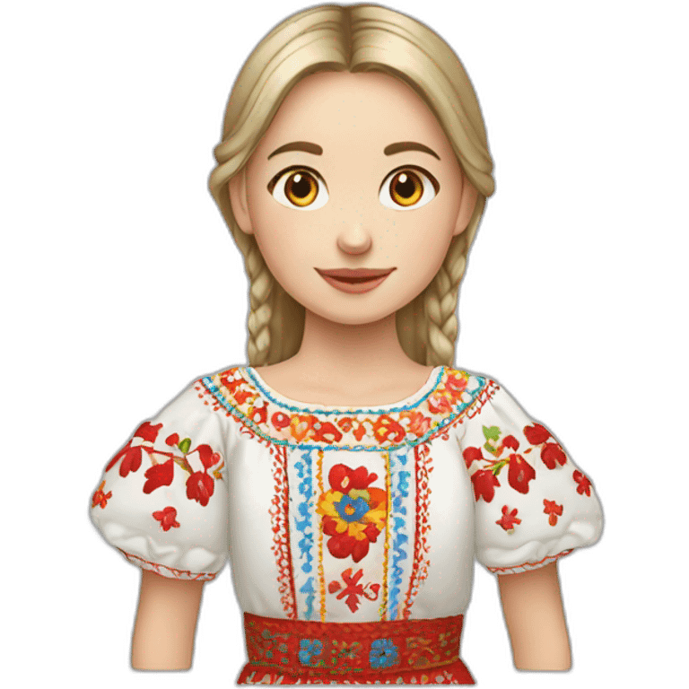 Ukrainian girl in a embroidered dress emoji