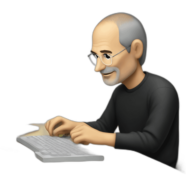 Steve jobs working on pc emoji