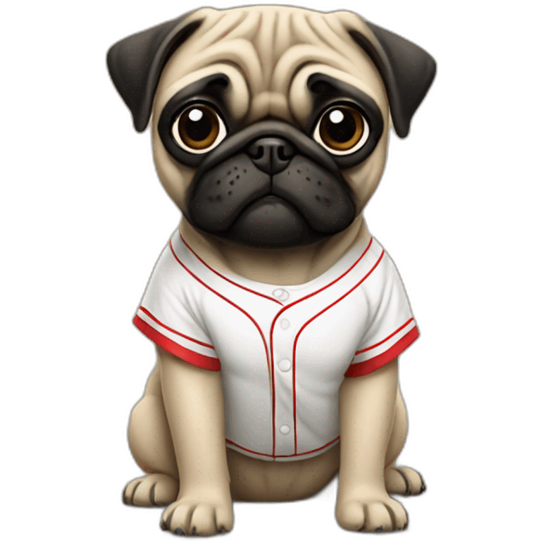 Pug with a baseball jersey  emoji