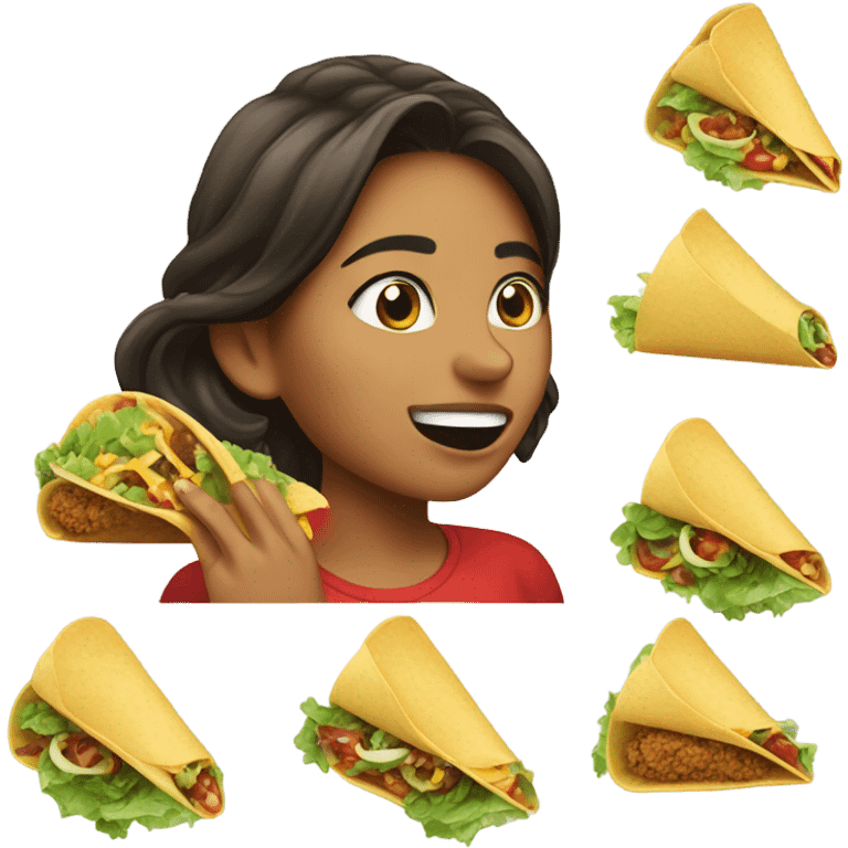 Girl eating a taco emoji