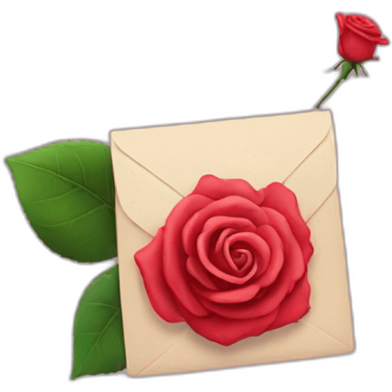 Une lettre d'amour avec une rose emoji