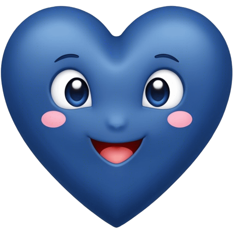 Dark Blue heart with the words Hi Cutie! in the middle  emoji