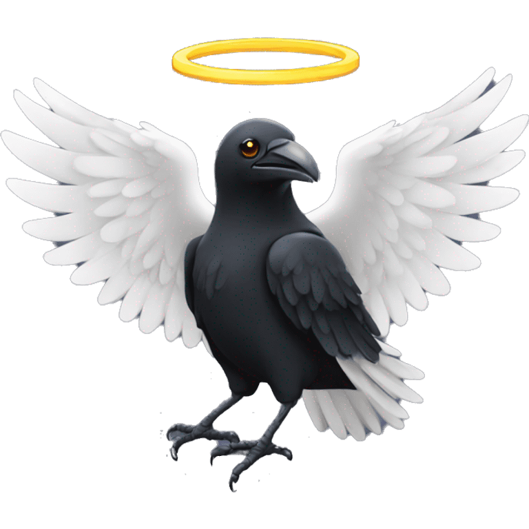 Angel crow with halo emoji