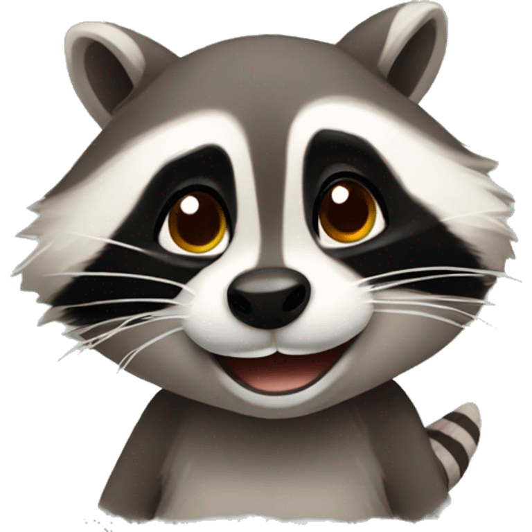 raccoon being cute emoji