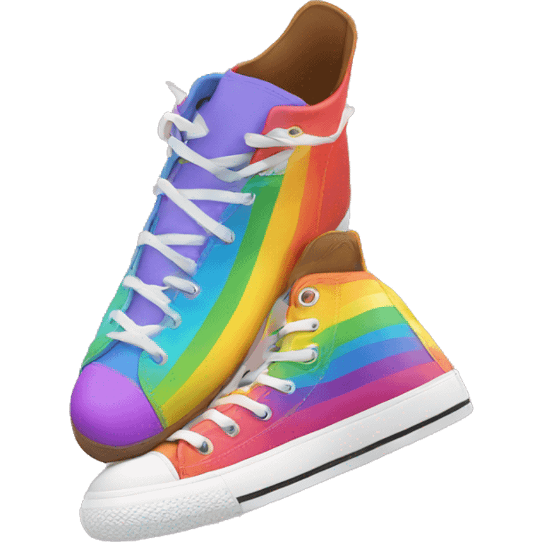 Shoe with rainbow on top of it emoji