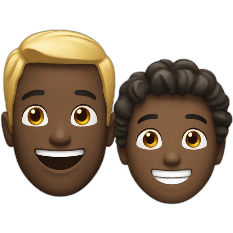 A black guy and a white guy laughing emoji