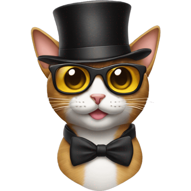 Cat with sunglasses and a top hat  emoji