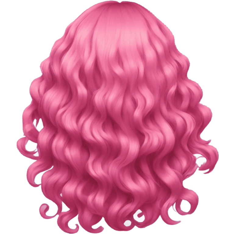 Pink mid-wavy short hair rear view emoji