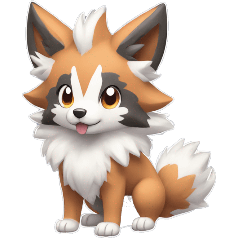 Kawaii Chibi Poochyena-Lycanroc-Pokémon Full Body emoji