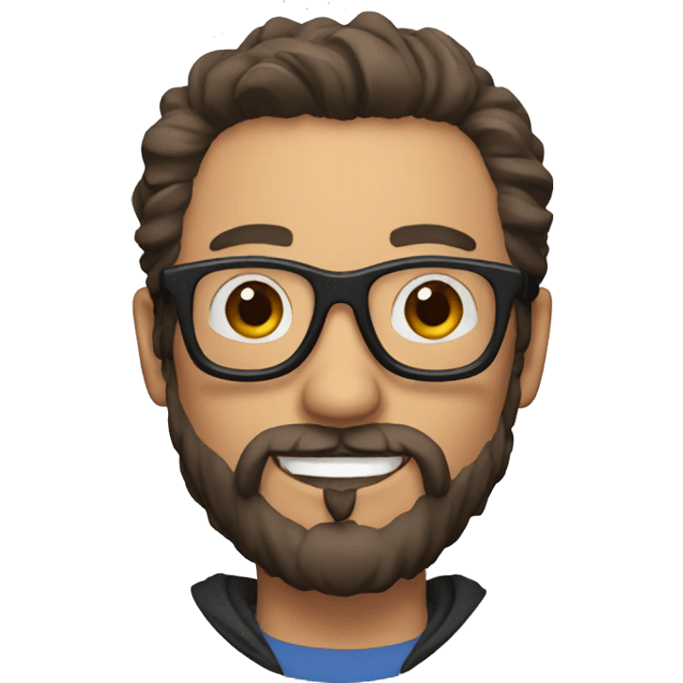 man with glasses and beard with bat emoji