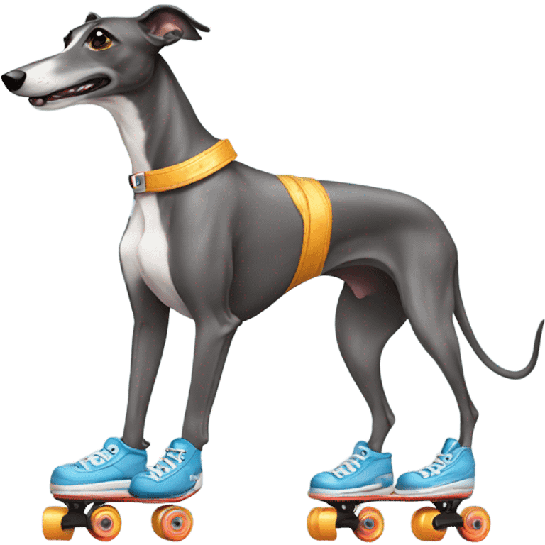 Greyhound on roller skates  emoji