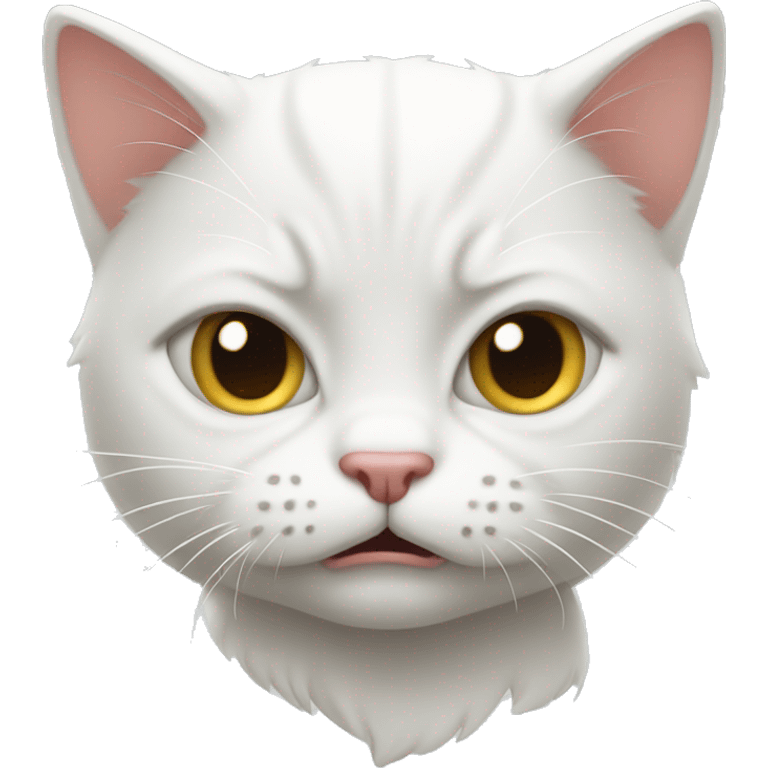 Angry white kitten face emoji