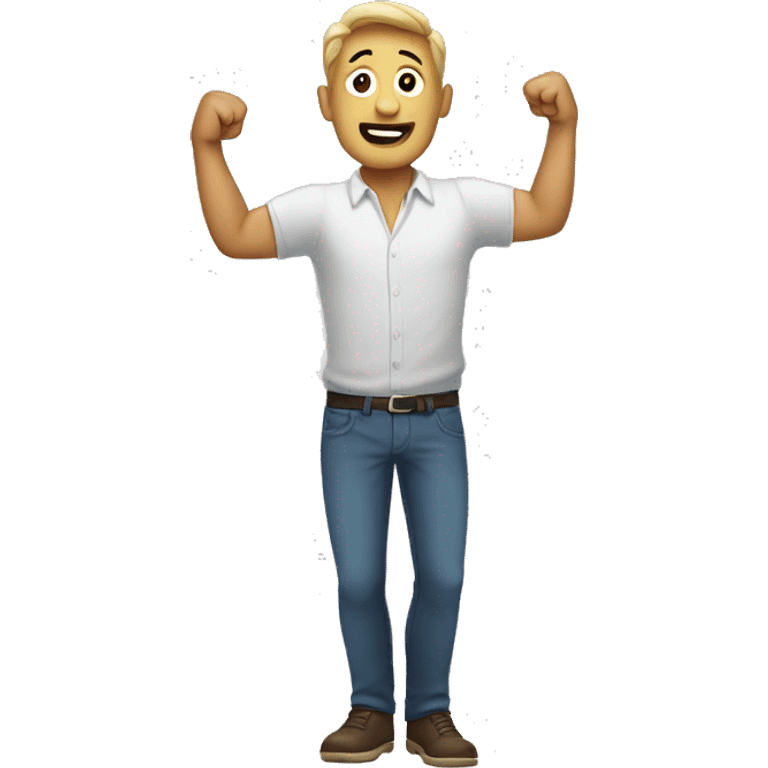 man with arms up emoji