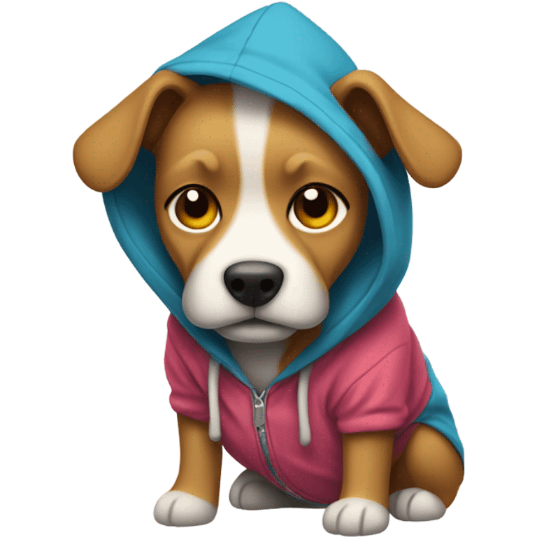 Dog wear hoodie  emoji