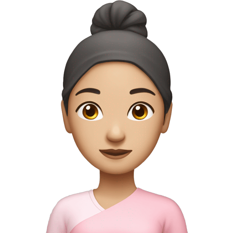 asian yoga girl light pink clothes  emoji