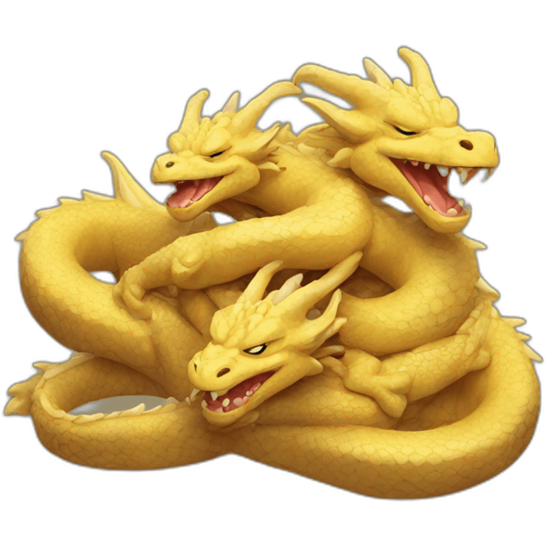 Three headed dragon sleep emoji