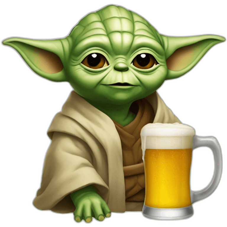 Yoda avec une biere emoji