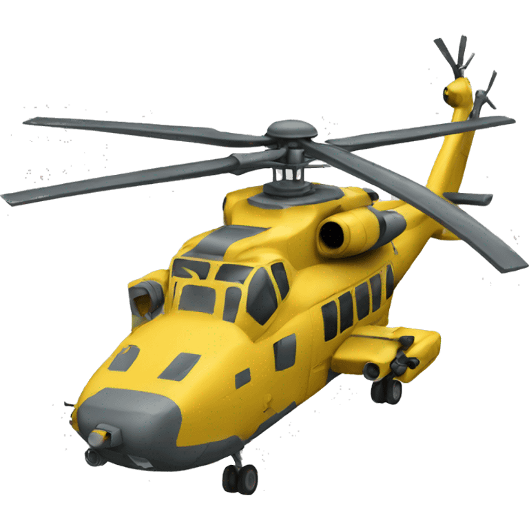 Military helicopter yellow emoji