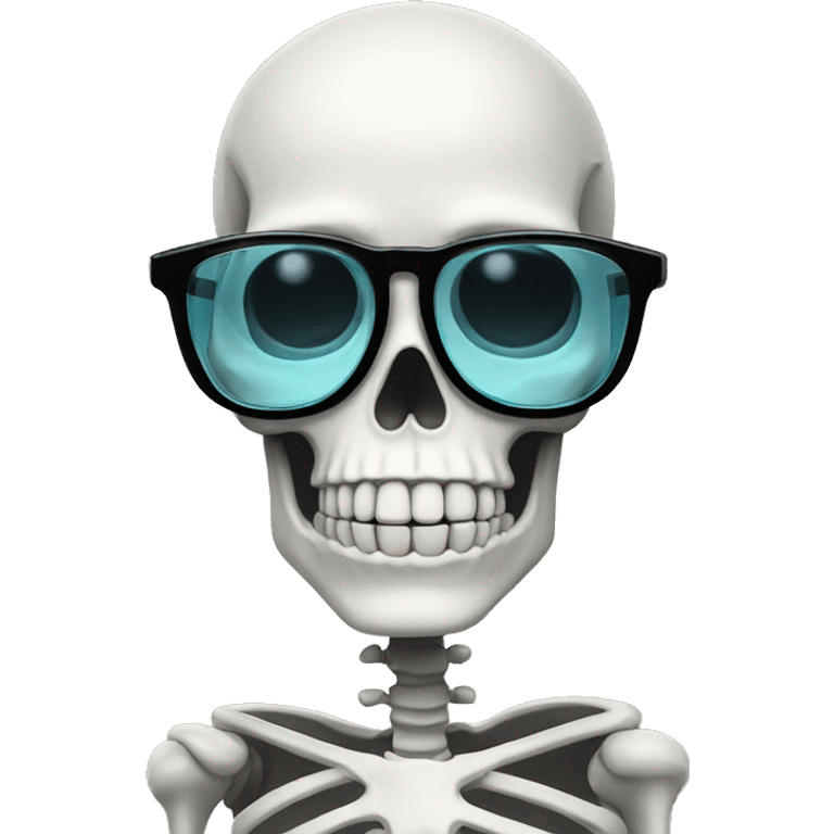 Skeleton with cool glasses emoji