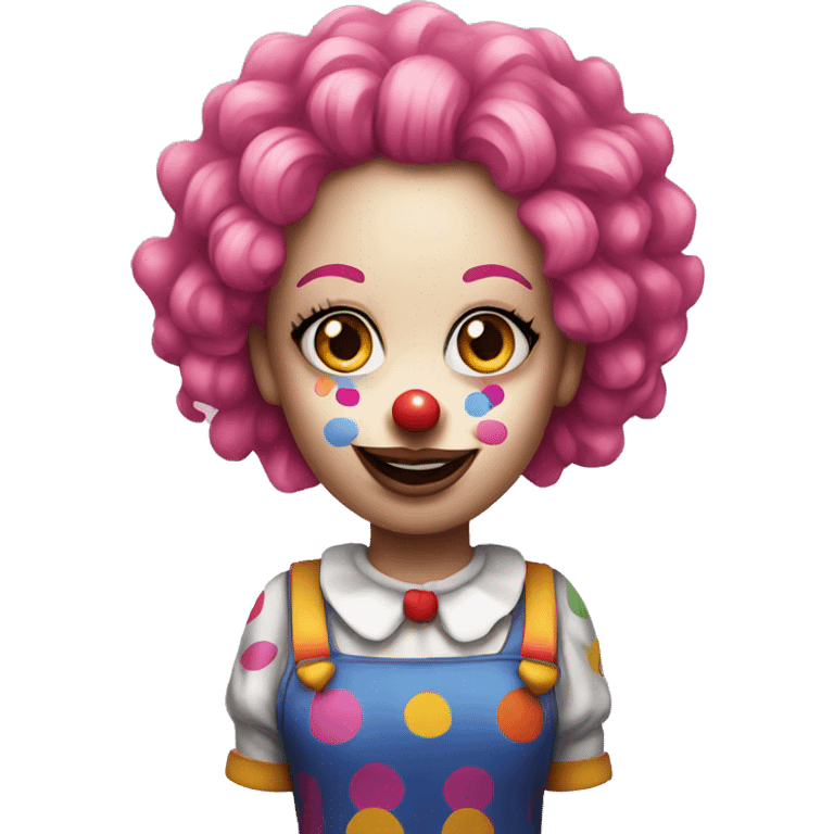 Female Clown wit pink hair emoji