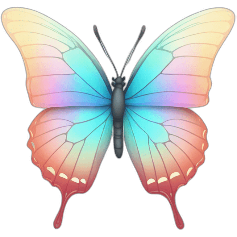 Pastel Gradient Hue Iridescent Butterfly emoji