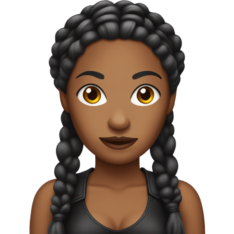 Female African American dominatrix with braids emoji