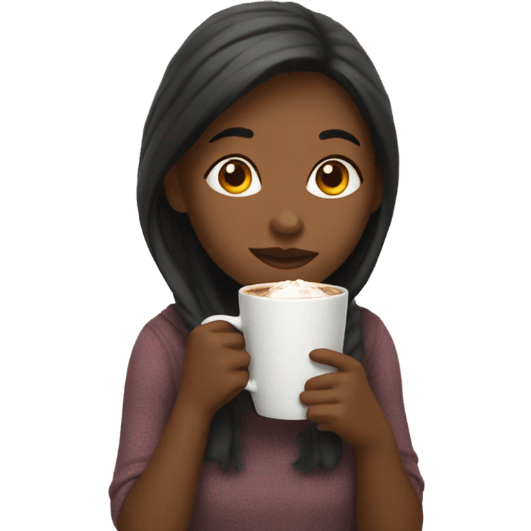 Girl Sipping hot coco emoji