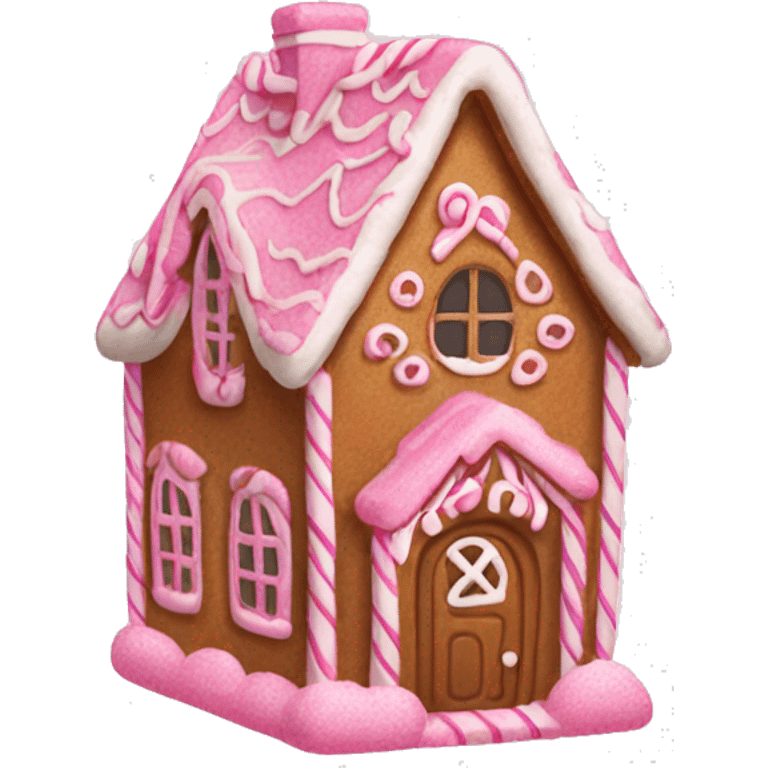 Pink gingerbread house  emoji