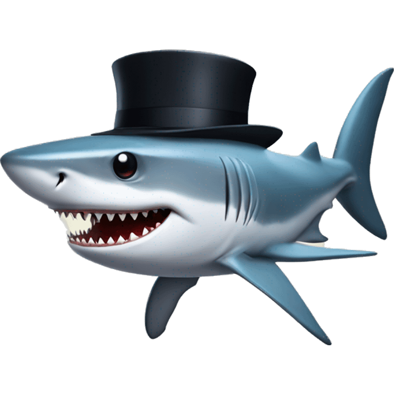 shark wih tophat emoji