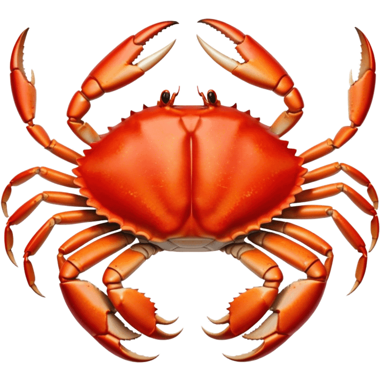 Cinematic rich crab legs, bright red shell glistening, cracked open to reveal tender white meat, warm golden highlights, detailed and delicious. emoji