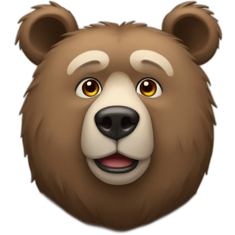 Russian bear with earflaps emoji