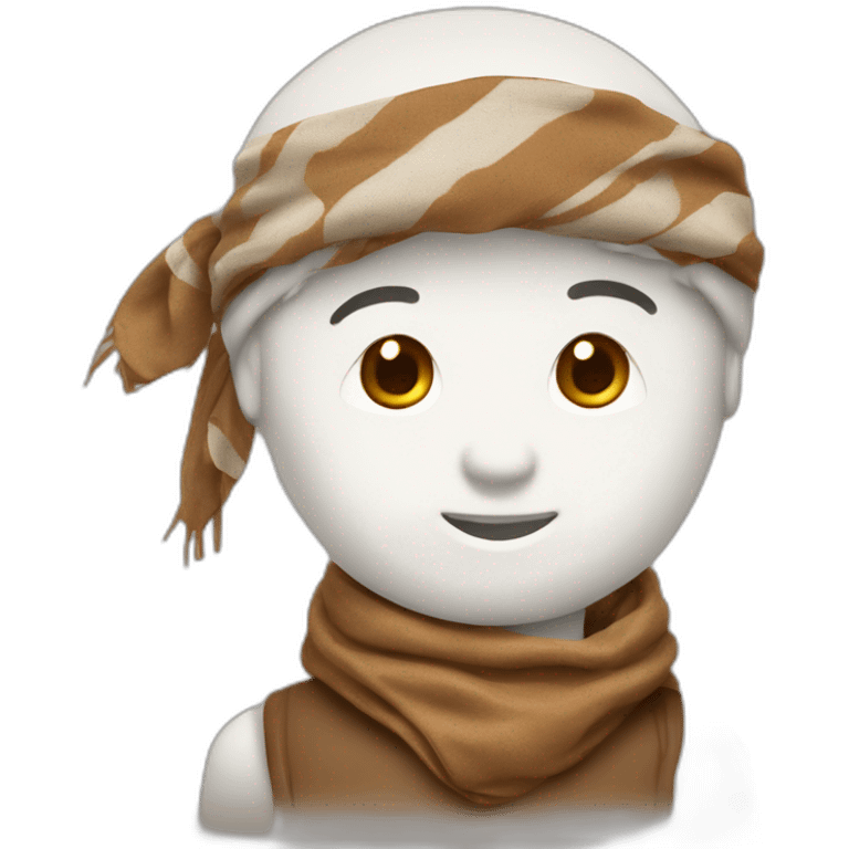 Un gars blanc avec un bandana marron clair,cheveu marron emoji