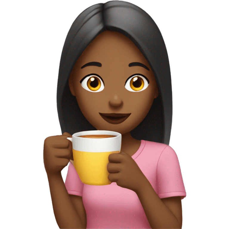 Girl sipping tea emoji