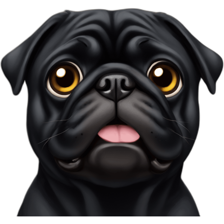 fat black pug emoji