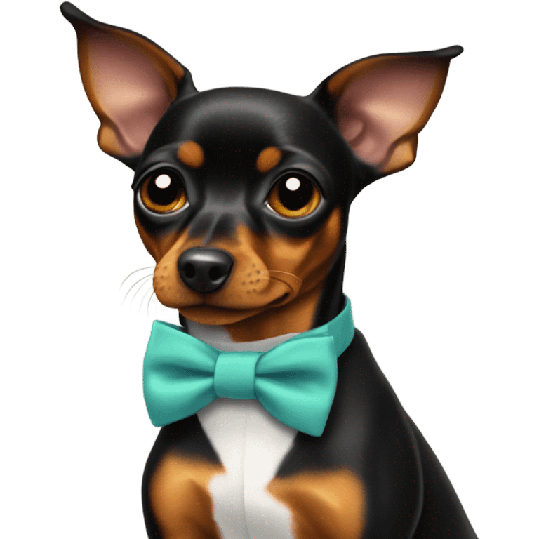 Min pin wearing a top hot and bow tie  emoji