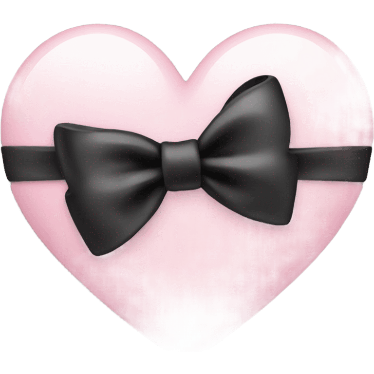 light pink heart with a black bow  emoji