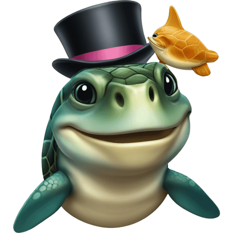 Chees tophat turtle dolphin emoji