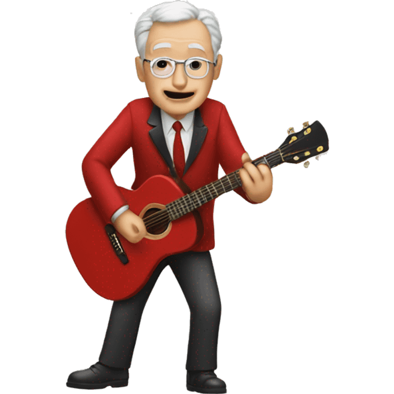 Old man playing guitar in red suit emoji